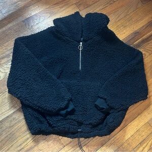 Cozy Black Sherpa Pullover